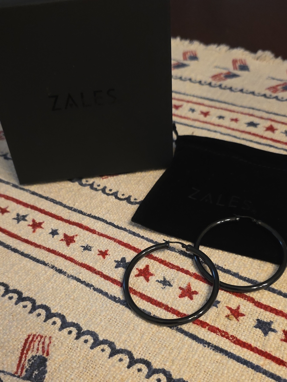 Zales Black Hoop Earrings - Polished Black Hoops